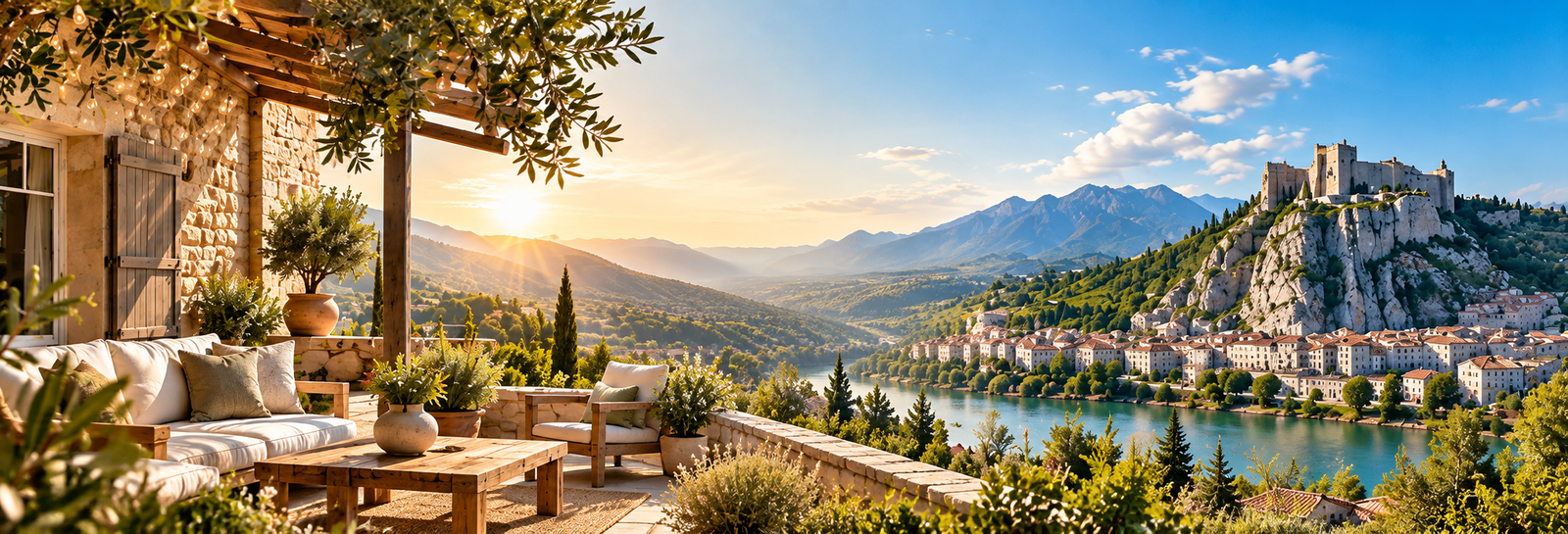 Paysage de Sisteron et des Alpes